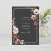 Rustieke Anemoon Hand getrokken Border Bloemen Huw Kaart (Staand voorkant)