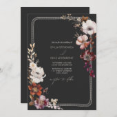 Rustieke Anemoon Hand getrokken Border Bloemen Huw Kaart (Voorkant / Achterkant)