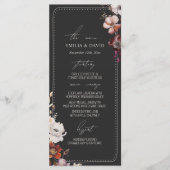 Rustieke Anemoon Hand getrokken Rand Grijs Trouwme Menu (Voorkant)