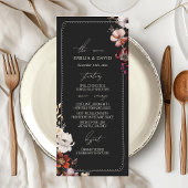 Rustieke Anemoon Hand getrokken Rand Grijs Trouwme Menu