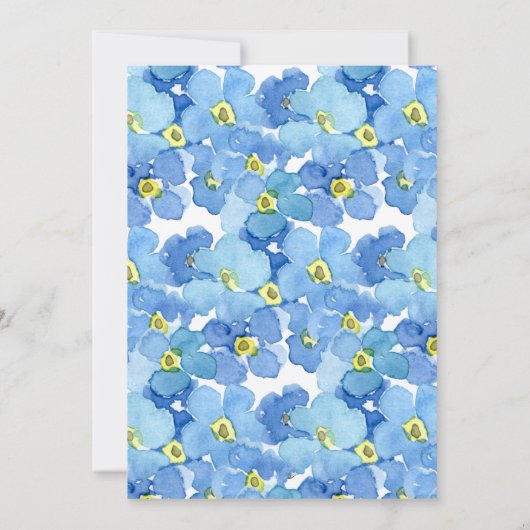 Rustieke anjers & vergeet me nots bruids brunch kaart (Achterkant)