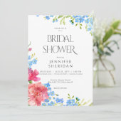 Rustieke anjers & vergeet me nots Vrijgezellenfees Kaart (Staand voorkant)