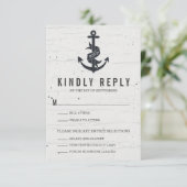 Rustieke Anker Bruiloft RSVP Kaart (Staand voorkant)