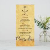 rustieke anker nautische bruiloft menukaarten menu (Staand voorkant)