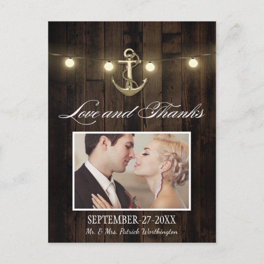  rustieke anker nautische dank u kaarten (Voorkant)