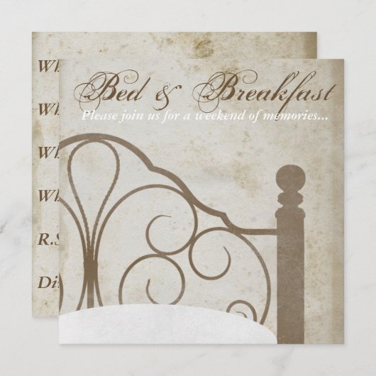Rustieke Antiek Bed & Breakfast Uitnodigingen (Voorkant / Achterkant)
