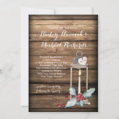 Rustieke Antiek Lantaarn Holly Christmas Wedding Kaart (Voorkant)