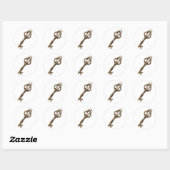 Rustieke Antiek  Sleutel Ronde Sticker (Vel)