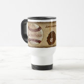 Rustieke Antieke Dank Baseball Coach Geschenken Mo Reisbeker (Voorkant links)