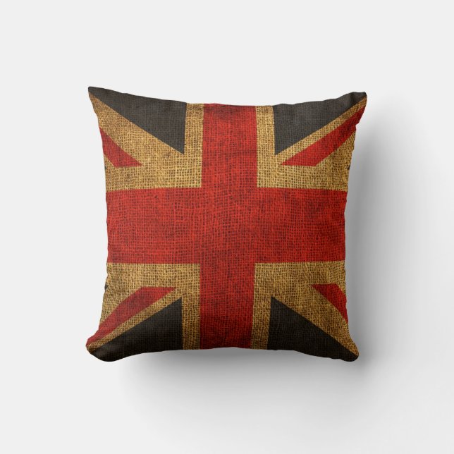 Rustieke antieke Union Jack-patroon Kussen (Voorkant)