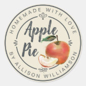 Rustieke Antieke Witte Thuisgemaakte Appeltaart Ronde Sticker (Voorkant)