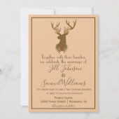 Rustieke Antler Bloemen Wedding Boho Land Kaart (Voorkant)