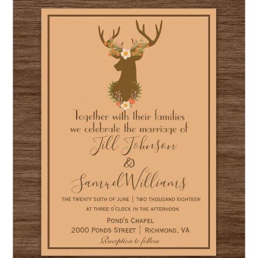 Rustieke Antler Bloemen Wedding Boho Land Kaart