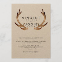 Rustieke Antler Waterverf bruiloft uitnodigen