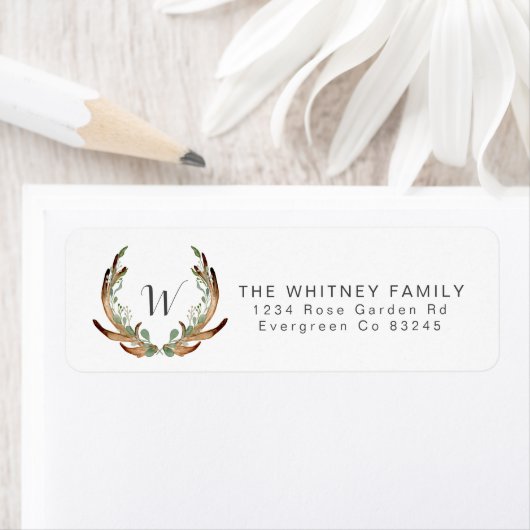 Rustieke Antler Waterverf Etiket (Insitu)