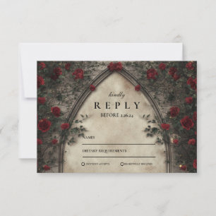 Rustieke Antler Woodland Floral Wedding RSVP Kaartje