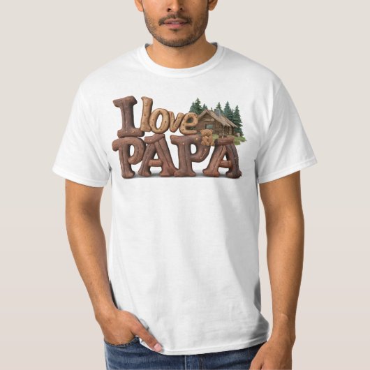 *~* Rustieke AP86 IK HOU VAN PAPA Vaderdag T-shirt (Voorkant)