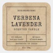 Rustieke  Apotheker Stijl Kaarsenkruik Label (Voorkant)