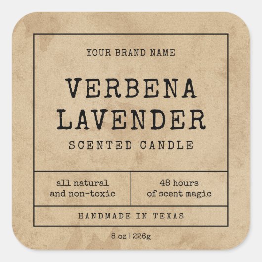 Rustieke Apotheker Stijl Kaarsenkruik Label (Voorkant)