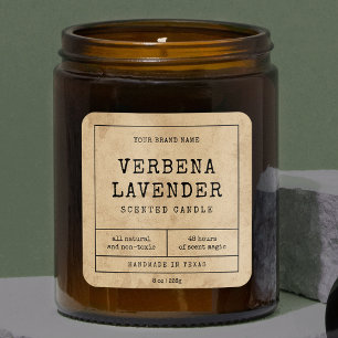 Rustieke  Apotheker Stijl Kaarsenkruik Label