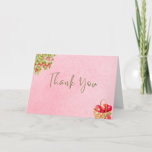 Rustieke Appel Bedankkaart – Rode Aquarelappel (Voorkant)