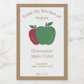 Rustieke appel cider flesetiket Sticker (Enkel label)