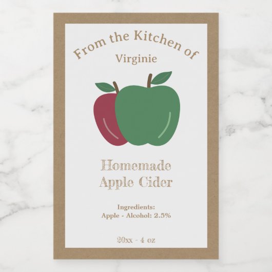 Rustieke appel cider flesetiket Sticker (Enkel label)