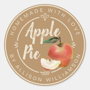 Rustieke Appel Kaneel Thuisgemaakte Appeltaart Ronde Sticker