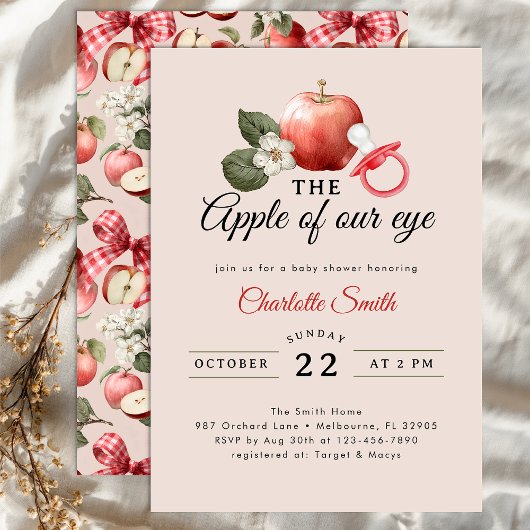 Rustieke appel van onze Eye Baby shower Invitation Kaart