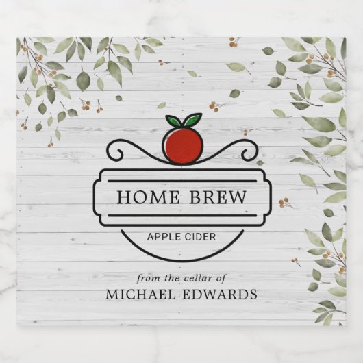 Rustieke appelcider gepersonaliseerd flesetiket bier etiket (Enkel label)