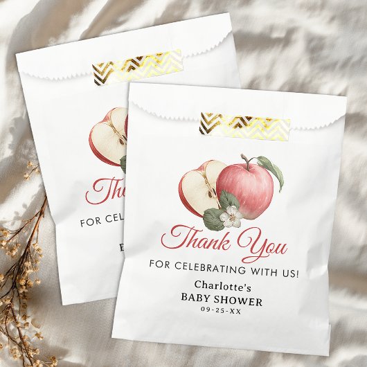 Rustieke Apple Baby shower voorkeurstassen Bedankzakje