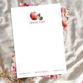 Rustieke Apple Bedankt Flat Note Kaart met Gingham