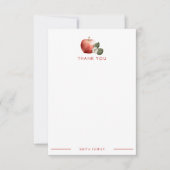 Rustieke Apple Bedankt Flat Note Kaart met Gingham (Voorkant)