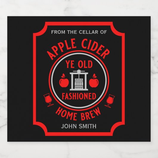Rustieke Apple Cider gepersonaliseerd Bier Etiket (Enkel label)