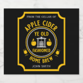 Rustieke Apple Cider gepersonaliseerd Sparkling Wijnetiket (Enkel label)