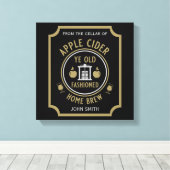 Rustieke Apple Cider Gepersonaliseerde Drinken Canvas Afdruk (Insitu (Houten vloer))