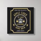 Rustieke Apple Cider Gepersonaliseerde Drinken Canvas Afdruk (Voorkant)