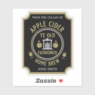 Rustieke Apple Cider Gepersonaliseerde Drinken Sticker