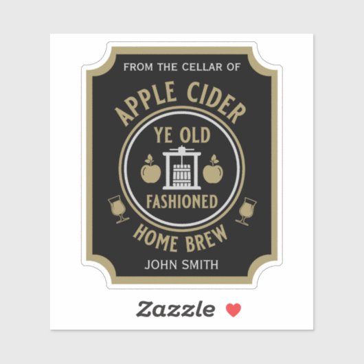 Rustieke Apple Cider Gepersonaliseerde Drinken Sticker (Vel)