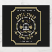 Rustieke Apple Cider gepersonaliseerde fles Sparkling Wijnetiket (Enkel label)