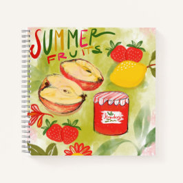 Rustieke Apple & Strawberry Summer Fruits Art Notitieboek
