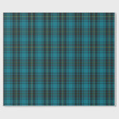 Rustieke Aqua en Geel Zwart Horloge Plaid Holiday Cadeaupapier (Vlak)