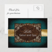 rustieke aqua goud bedrijf DankU Kaarten (Voorkant / Achterkant)