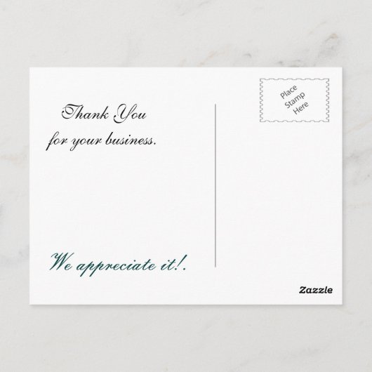 rustieke aqua goud bedrijf DankU Kaarten (Achterkant)