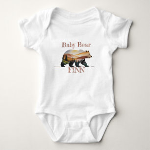 Rustieke Aquarel Babbeer Silhouet met Natuur Romper