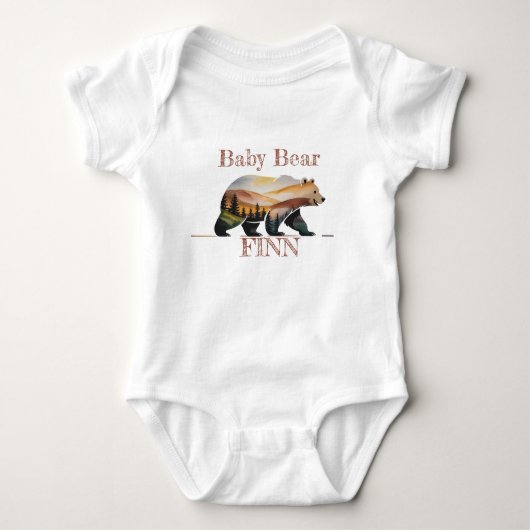 Rustieke Aquarel Babbeer Silhouet met Natuur Romper (Voorkant)
