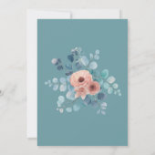 Rustieke Aquarel Blauwe Bloemen 50e Verjaardagsfee Kaart (Achterkant)