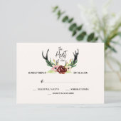 Rustieke Aquarel Bloem Boho Jacht is Voorbij RSVP Kaart (Staand voorkant)