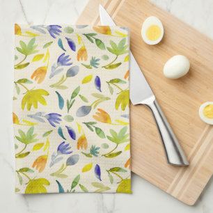 Rustieke Aquarel Bloem Tuin Botanisch Theedoek