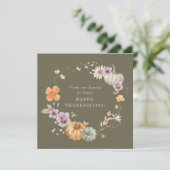 Rustieke aquarel Bloemen Happy Thanksgiving Kaart (Staand voorkant)